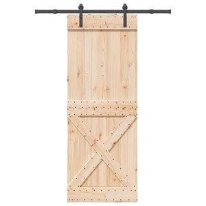 Плъзгаща врата с монтажен комплект 85x210 см масивно борово дърво NARVIK