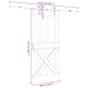 Плъзгаща врата от масивна борова дървесина 90x210 см с монтажни части