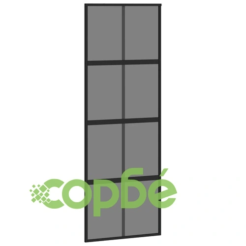 Плъзгаща се врата от закалено стъкло и алуминий с обков 76x205 см, черна ➤ топ цена ➤ sorbe.bg