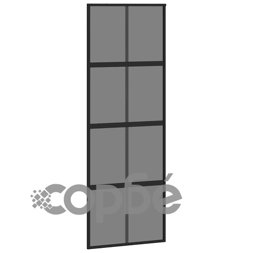 Плъзгаща се врата от закалено стъкло и алуминий 76x205 см с обков, черна ➤ топ цена ➤ sorbe.bg