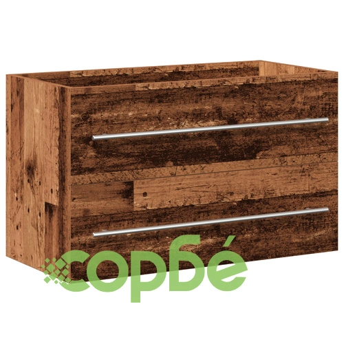 Шкаф за баня с вградена мивка от стара дървесина, 2 чекмеджета ➤ топ цена ➤ sorbe.bg