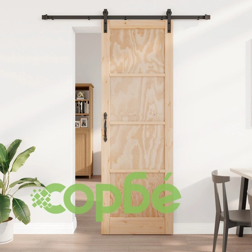 Плъзгаща врата от масивна борова дървесина с комплект механизъм 78x232x4 см ORKDAL ➤ топ цена ➤ sorbe.bg