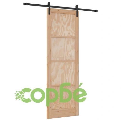 Плъзгаща врата от масивна борова дървесина с комплект механизъм 78x232x4 см ORKDAL ➤ топ цена ➤ sorbe.bg