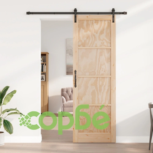 Плъзгаща врата от масивна борова дървесина с комплект механизъм 78x232x4 см ORKDAL ➤ топ цена ➤ sorbe.bg