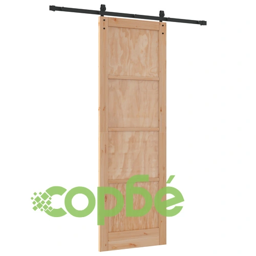 Плъзгаща врата от масивна борова дървесина с комплект механизъм 78x232x4 см ORKDAL ➤ топ цена ➤ sorbe.bg