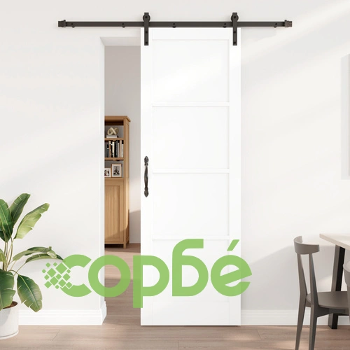 Плъзгаща Врата ORKDAL с Комплект Механизми, Бяла 78x232 см, Масивна Иглолистна Дървесина ➤ топ цена ➤ sorbe.bg