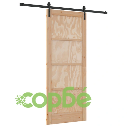 Плъзгаща се врата от масивен бор с комплект аксесоари 83x202x4 см ORKDAL ➤ топ цена ➤ sorbe.bg