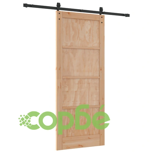 Плъзгаща се врата от масивен бор с комплект аксесоари 83x202x4 см ORKDAL ➤ топ цена ➤ sorbe.bg