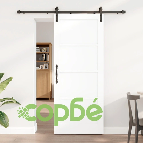 Плъзгаща врата ORKDAL бяла 83x202x4 см от масивна борова дървесина с комплект за монтаж ➤ топ цена ➤ sorbe.bg