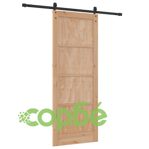 Плъзгаща врата ORKDAL 83x211 см от масивно борово дърво с комплект за монтаж ➤ топ цена ➤ sorbe.bg