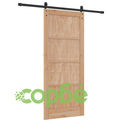 Плъзгаща врата ORKDAL 86x198.5x4 см от масивна борова дървесина с монтажен комплект ➤ топ цена ➤ sorbe.bg