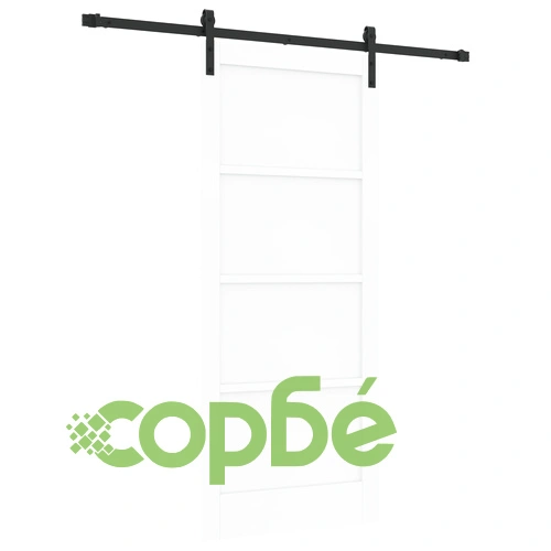 Плъзгаща врата от масивна борова дървесина, комплект от 2 бр., бяла и черна, 86x198.5 см ➤ топ цена ➤ sorbe.bg