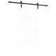 Плъзгаща врата от масивна борова дървесина, комплект от 2 бр., бяла и черна, 86x198.5 см