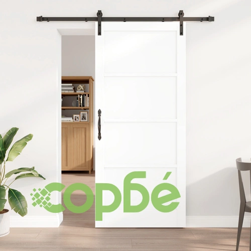 Плъзгаща врата ORKDAL с комплект хардуер, бяла 93x211x4 см, масивно борово дърво ➤ топ цена ➤ sorbe.bg