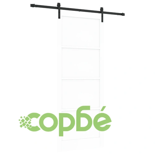 Плъзгаща врата ОРКДАЛ с комплект за монтаж, бяла, 93x232x4 см, масивно борово дърво ➤ топ цена ➤ sorbe.bg