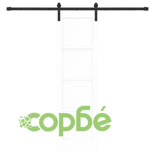 Плъзгаща Врата от Масивна Борова Дървесина с Хардуерен Комплект, Бяла, 61x198.5 см ➤ топ цена ➤ sorbe.bg