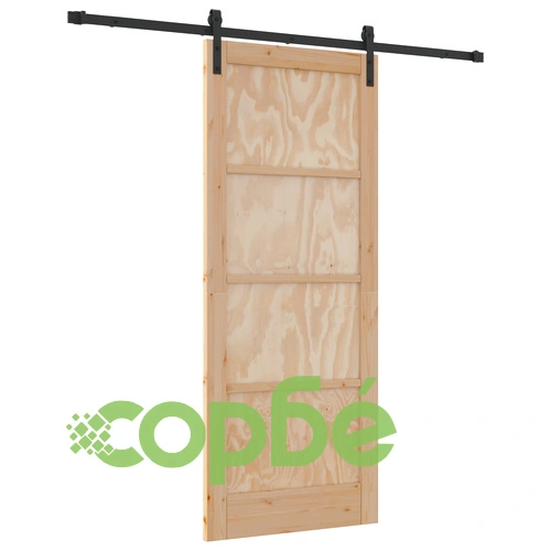 Плъзгаща врата от масивно борово дърво с комплект за монтаж 83x202x4 см ORKDAL ➤ топ цена ➤ sorbe.bg