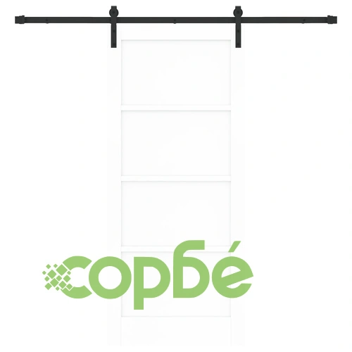 Плъзгаща врата ОРКДАЛ от масивно дърво бор с монтажен комплект, бяла 86x198.5x4 см ➤ топ цена ➤ sorbe.bg