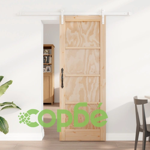 Плъзгаща Се Врата ORKDAL 73.5x198.5x4 см от Масивно Борово Дърво с Хардуерен Комплект ➤ топ цена ➤ sorbe.bg