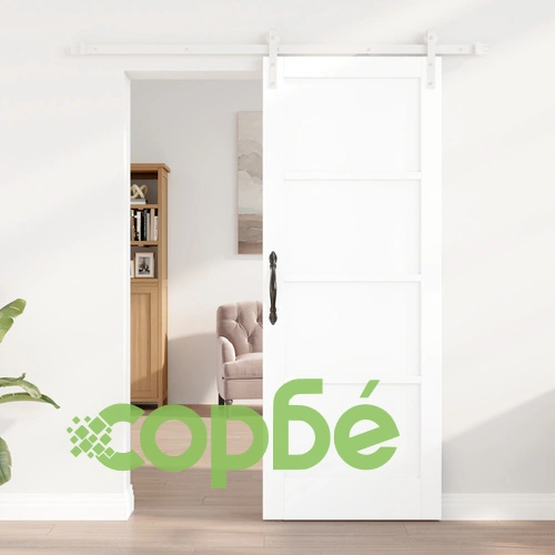Плъзгаща Врата ORKDAL Бяла 78x202x4 см с Комплект за Монтаж от Масивно Борово Дърво ➤ топ цена ➤ sorbe.bg