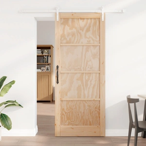 Плъзгаща се врата ORKDAL 86x211x4 см от масивна борова дървесина с комплект за монтаж