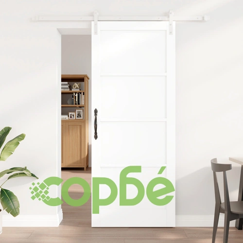 Плъзгаща Врата ORKDAL Бяла 86x211 см от Масивно Иглолистно Дърво с Комплект за Инсталация ➤ топ цена ➤ sorbe.bg