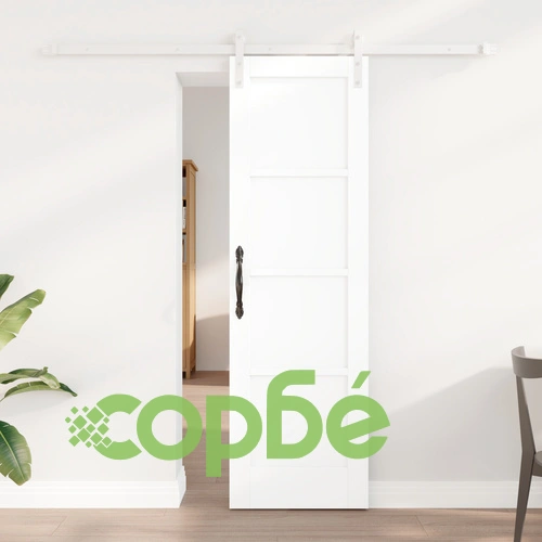 Плъзгаща Врата с Комплект за Инсталация ORKDAL, Бяла 61x198.5x4 см, Масивно Борово Дърво ➤ топ цена ➤ sorbe.bg