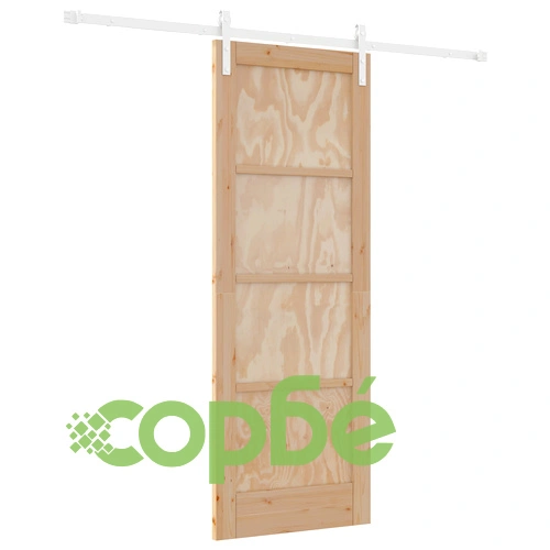 Плъзгаща врата ORKDAL с комплект за монтаж 73.5x198.5x4 см от масивно борово дърво ➤ топ цена ➤ sorbe.bg