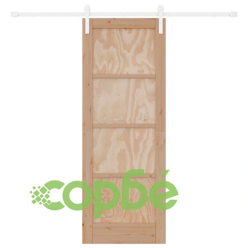 Плъзгаща врата ORKDAL с комплект за монтаж 73.5x198.5x4 см от масивно борово дърво ➤ топ цена ➤ sorbe.bg