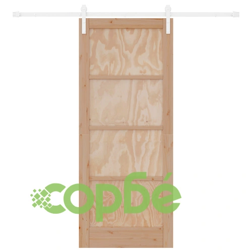 Плъзгаща се врата от масивно борово дърво с комплект оборудване 83x202x4 см ORKDAL ➤ топ цена ➤ sorbe.bg