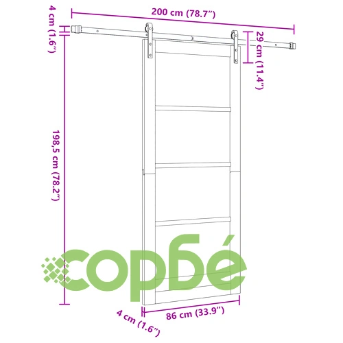 Плъзгаща Врата Комплект от 2 бр. - Бяла МДФ 86 x 198.5 см ➤ топ цена ➤ sorbe.bg