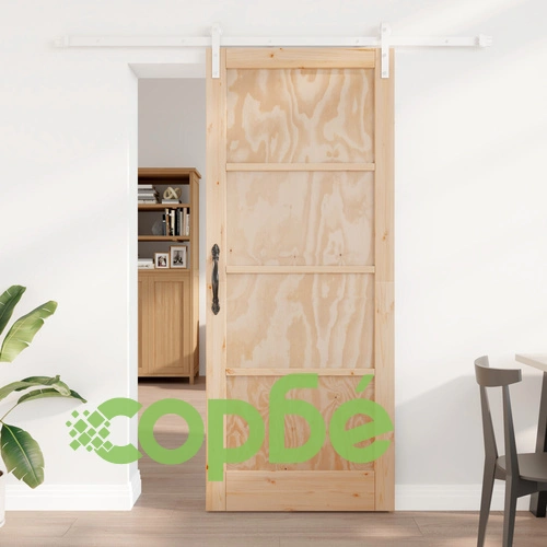 Плъзгаща врата с комплект за окачване 86x211 см от масивно борово дърво ORKDAL ➤ топ цена ➤ sorbe.bg