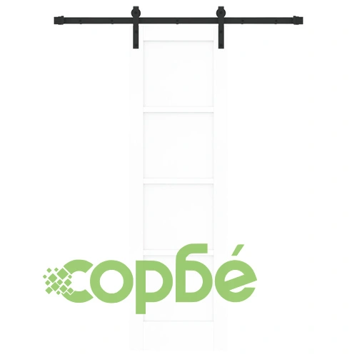 Плъзгаща врата от масивно тополово дърво с механизъм, Бяла, 61x198.5 см ➤ топ цена ➤ sorbe.bg