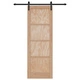 Плъзгаща врата от масивно борово дърво с комплект хардуер 73.5x211 см
