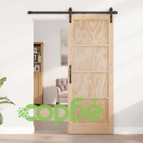 Плъзгаща се врата от масивно борово дърво 78x202 см с метален механизъм ➤ топ цена ➤ sorbe.bg