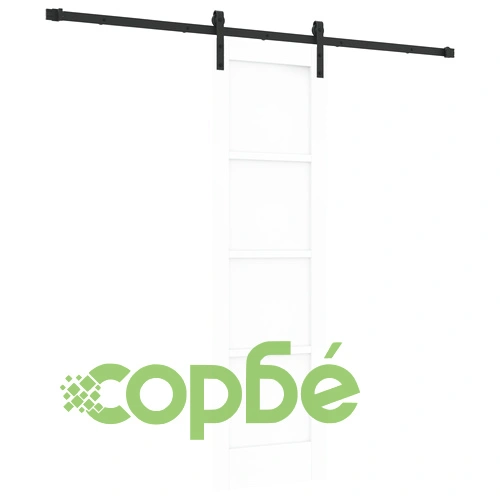 Плъзгаща се врата от масивен бор с монтажен комплект, бяла, 61x198.5 см ➤ топ цена ➤ sorbe.bg