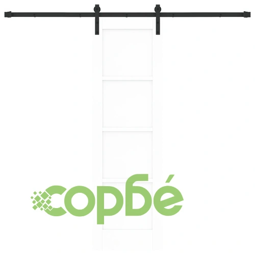 Плъзгаща се врата от масивен бор с монтажен комплект, бяла, 61x198.5 см ➤ топ цена ➤ sorbe.bg