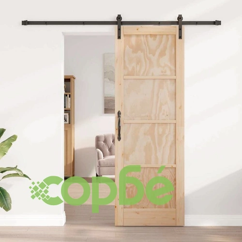 Плъзгаща се врата от масивен бор с хардуер комплект 73.5x211 см ➤ топ цена ➤ sorbe.bg