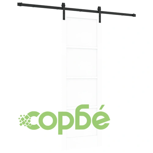 Бяла плъзгаща врата от масивна борова дървесина с комплект за монтаж 73,5x211 см ➤ топ цена ➤ sorbe.bg