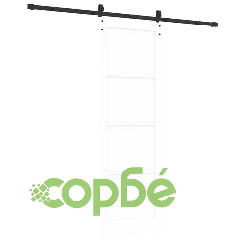 Бяла плъзгаща врата от масивна борова дървесина с комплект за монтаж 73,5x211 см ➤ топ цена ➤ sorbe.bg