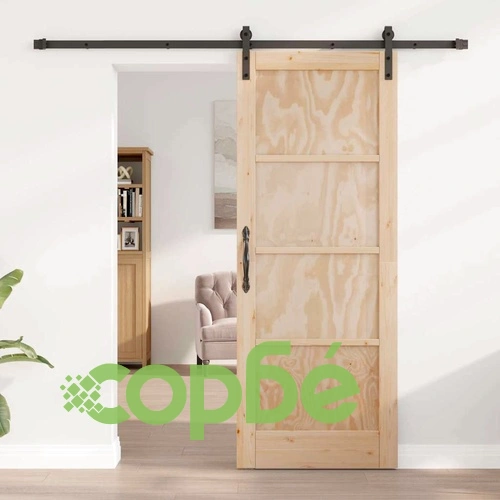 Плъзгаща се врата с механизъм 78x202 см масивна борова дървесина ➤ топ цена ➤ sorbe.bg