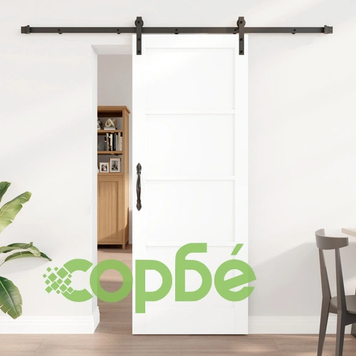 Плъзгаща се врата от МДФ с железария, Бяла, 78x202 см ➤ топ цена ➤ sorbe.bg