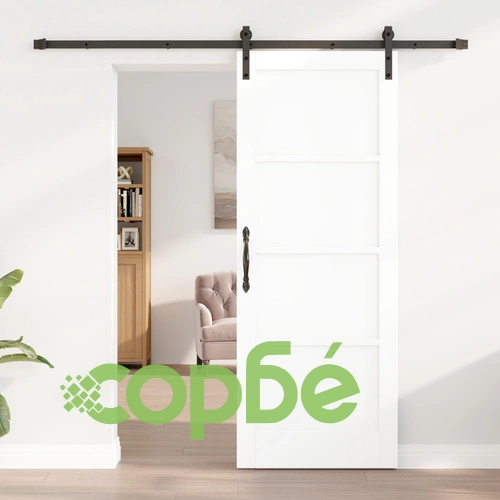 Плъзгаща се врата от МДФ с железария, Бяла, 78x202 см ➤ топ цена ➤ sorbe.bg