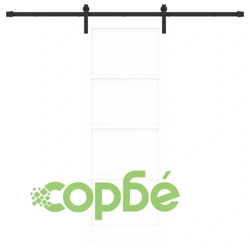 Плъзгаща се врата от МДФ с железария, Бяла, 78x202 см ➤ топ цена ➤ sorbe.bg