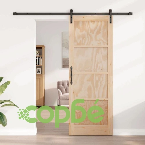 Плъзгаща се врата от масивен бор 78x211 см с метален механизъм ➤ топ цена ➤ sorbe.bg