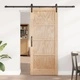 Плъзгаща се врата с механизъм от масивно дърво бор 83x202 см