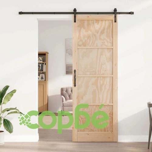 Плъзгаща се врата от масивен бор 83x232 см с релсов комплект ➤ топ цена ➤ sorbe.bg