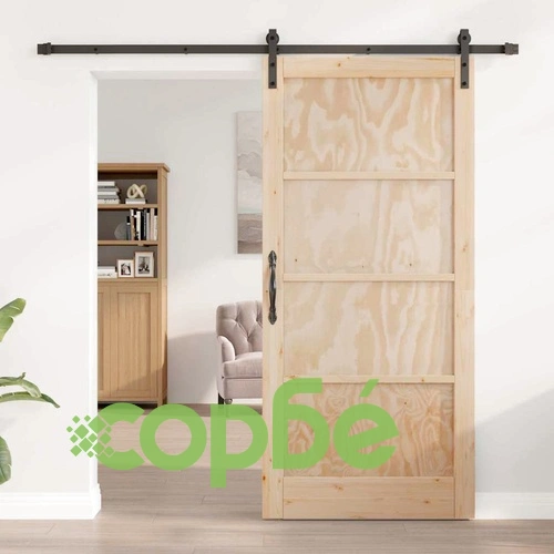 Плъзгаща се врата от естествено дърво бор 93x202 см с хардуер комплект ➤ топ цена ➤ sorbe.bg