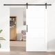 Плъзгаща врата с комплект за монтаж от МДФ, Бяла, 93x202 см