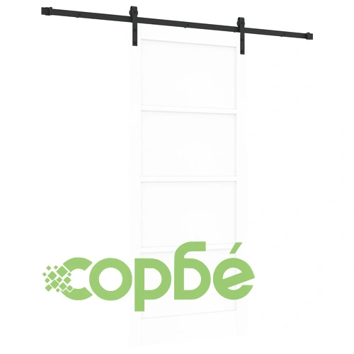 Плъзгаща врата от масивна бор дърво с монтажен комплект, бяла 93x211 см ➤ топ цена ➤ sorbe.bg